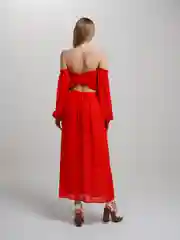 Алый пляжный костюм топ и юбка
