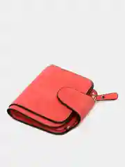 Кораллово-розовый женский кошелек Mini из замшевой экокожи