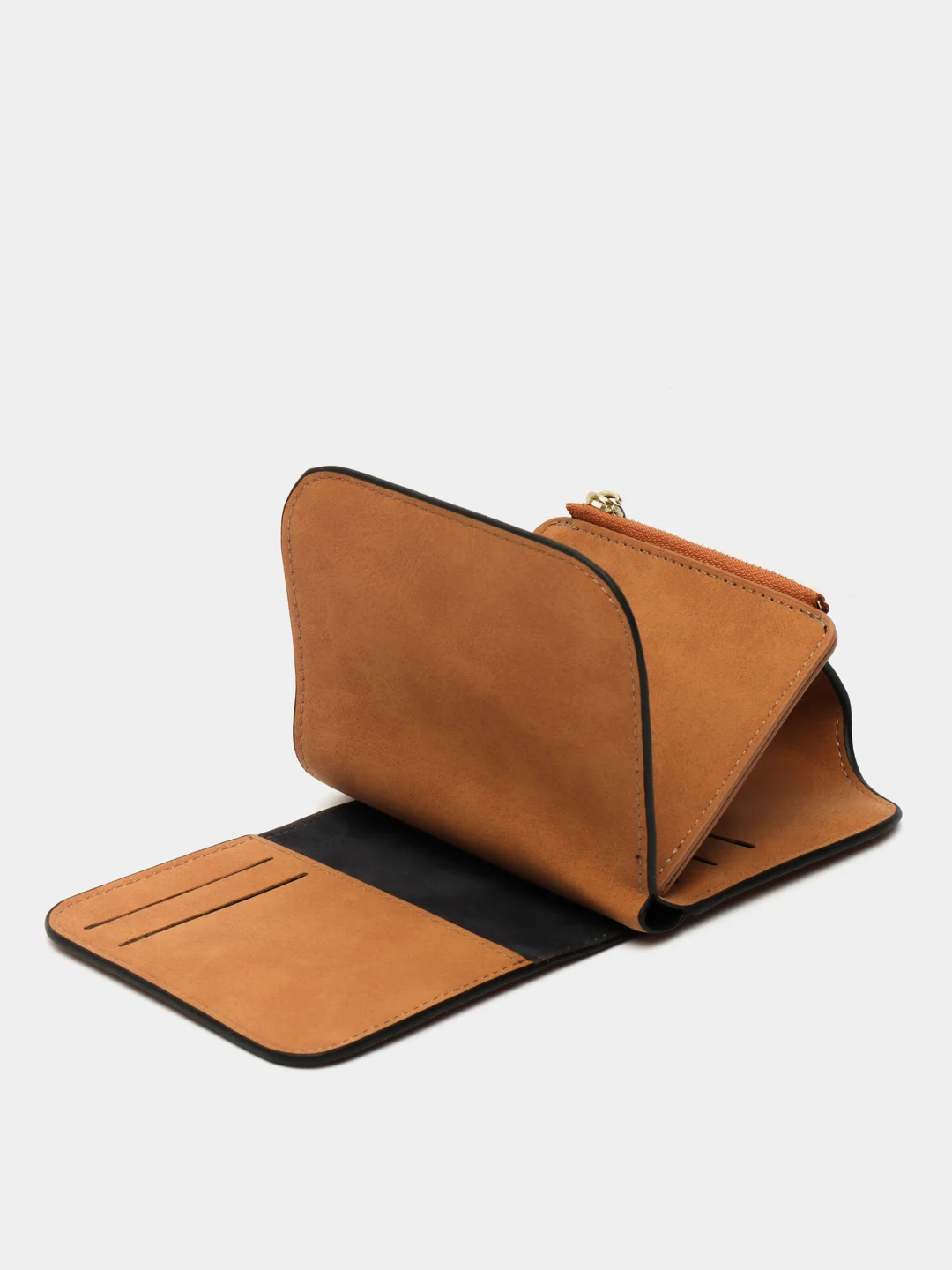 Бронзовый женский кошелек Mini из замшевой экокожи