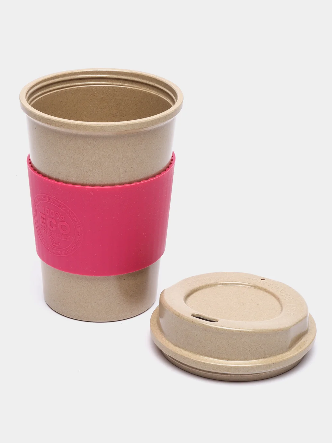 Розовый стакан дорожный Husks Ware, для чая и кофе, 500 мл