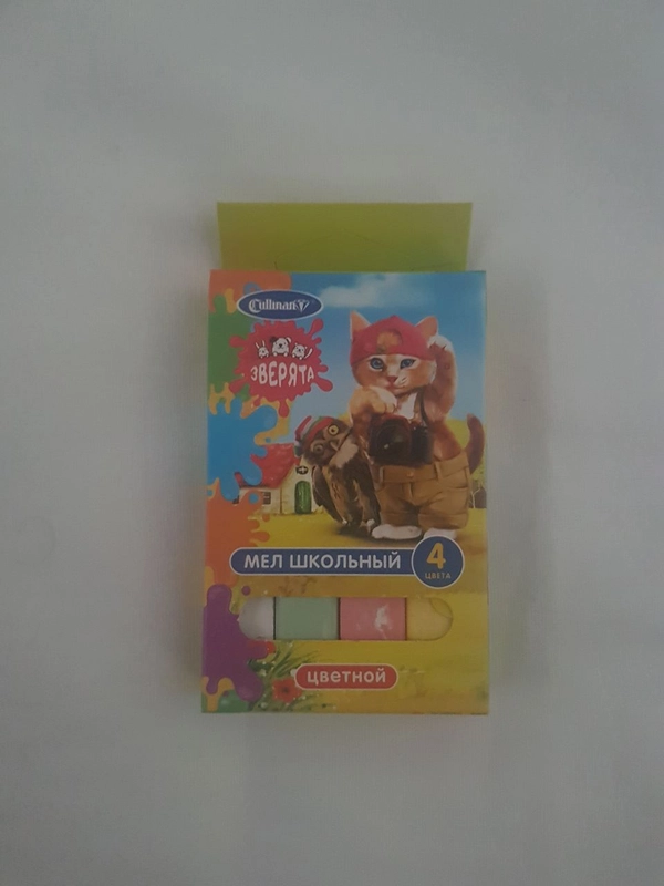 Мел школьный, 4 цвета