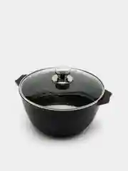 Кастрюля 5л, Мечта литая, толстостенная, с крышкой, покрытие Granit black, 5 л