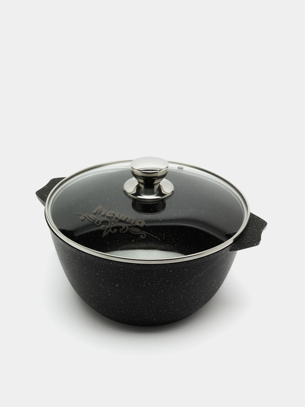 Кастрюля 5л, Мечта литая, толстостенная, с крышкой, покрытие Granit black, 5 л