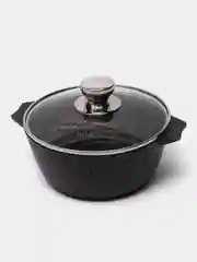 Кастрюля 2л, Мечта, литая, толстостенная, с крышкой, покрытие Granit black, 2 л
