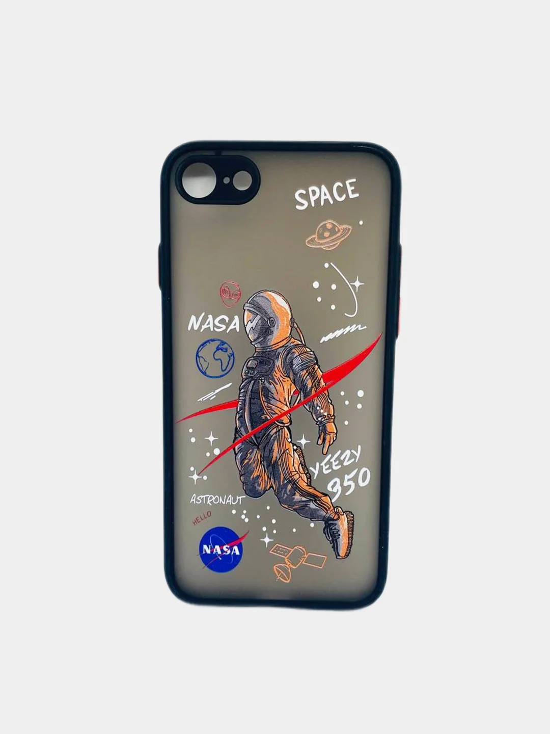 Хром чехол с принтом "NASA" для iPhone 7 / 8 / SE / XR / 11 / 12 / 12 Pro