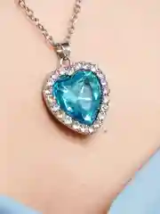 Цепочка с подвеской Сердце голубое