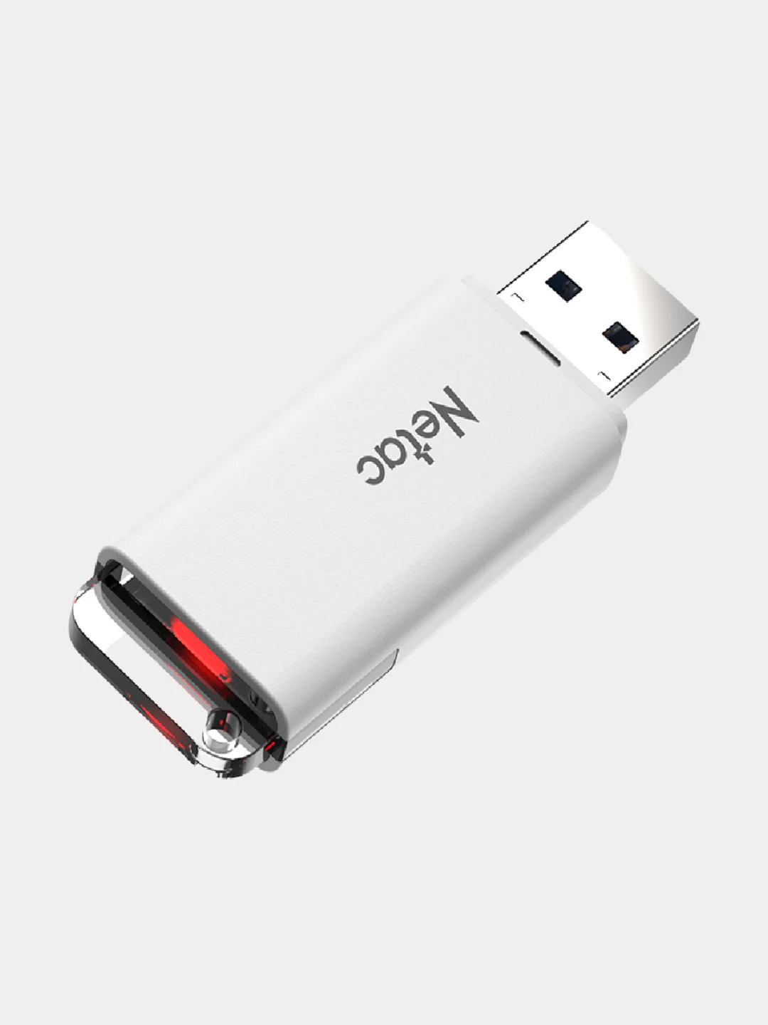 Белый флеш-накопитель USB Netac U185, USB 2.0, LED-индикатор, 8/16/32/64/128Gb