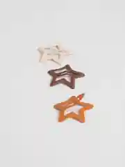 Бежевый заколки фигурные, 3 штуки