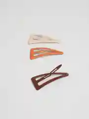 Белый заколки фигурные, 3 штуки