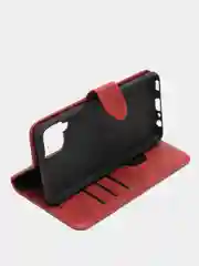 Красный кожаный PU чехол книжка Samsung Galaxy A22 4G / M22, Самсунг Галакси А22 / М22