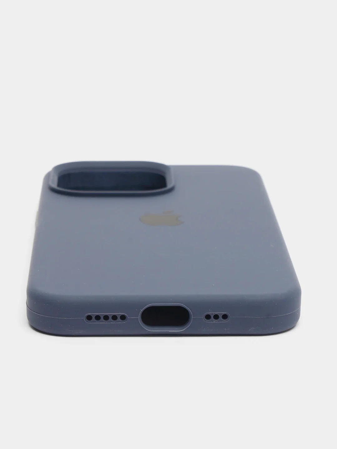 Синий меланж чехол Silicone Case для iPhone 13 / 14, Pro, Pro Max с закрытым низом