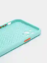 Бирюзовый чехол силиконовый с перфорацией для Айфон  iPhone 11 /11 Pro / 11 Pro Max / 12