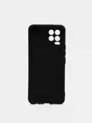 Черный чехол для Realme 8 / 8 Pro c защитой камеры и бархатом внутри
