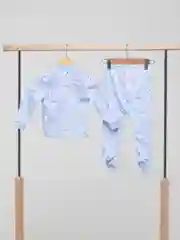 Голубой комплект нательный детский (ясельный) утепленный для мальчиков и девочек