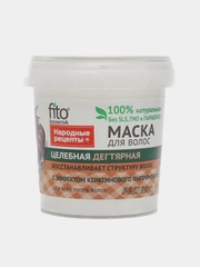 Маска для волос fito косметик "Народные рецепты", целебная дегтярная, 155 мл