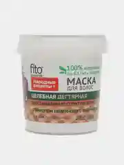 Маска для волос fito косметик "Народные рецепты", целебная дегтярная, 155 мл