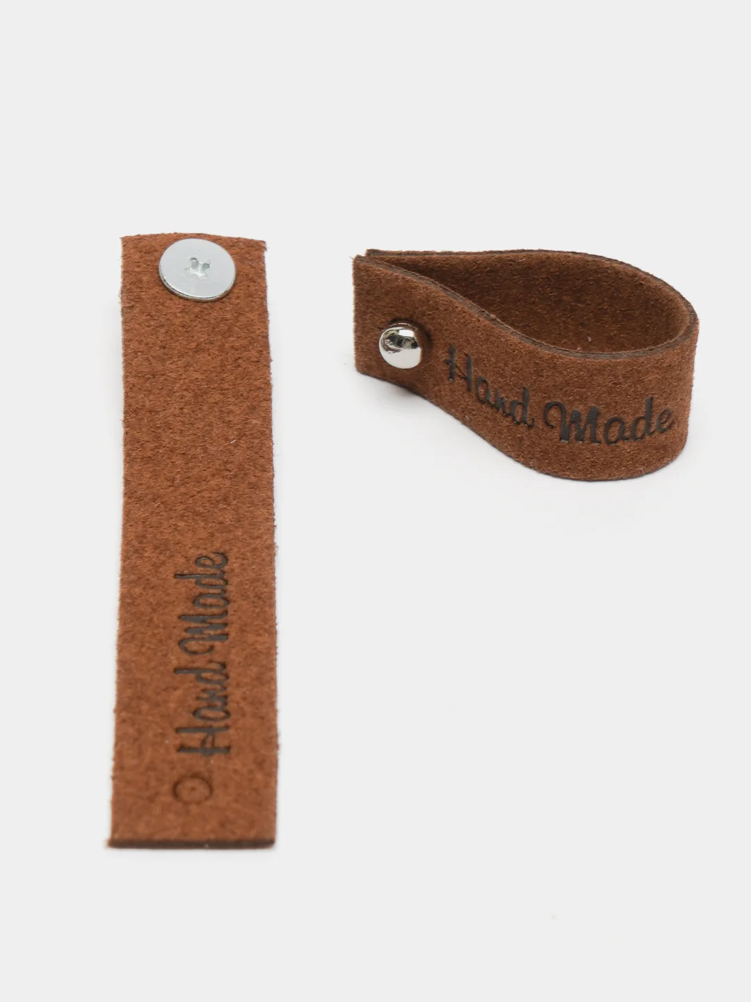 Коричневый нашивка Hand Made, 2 шт