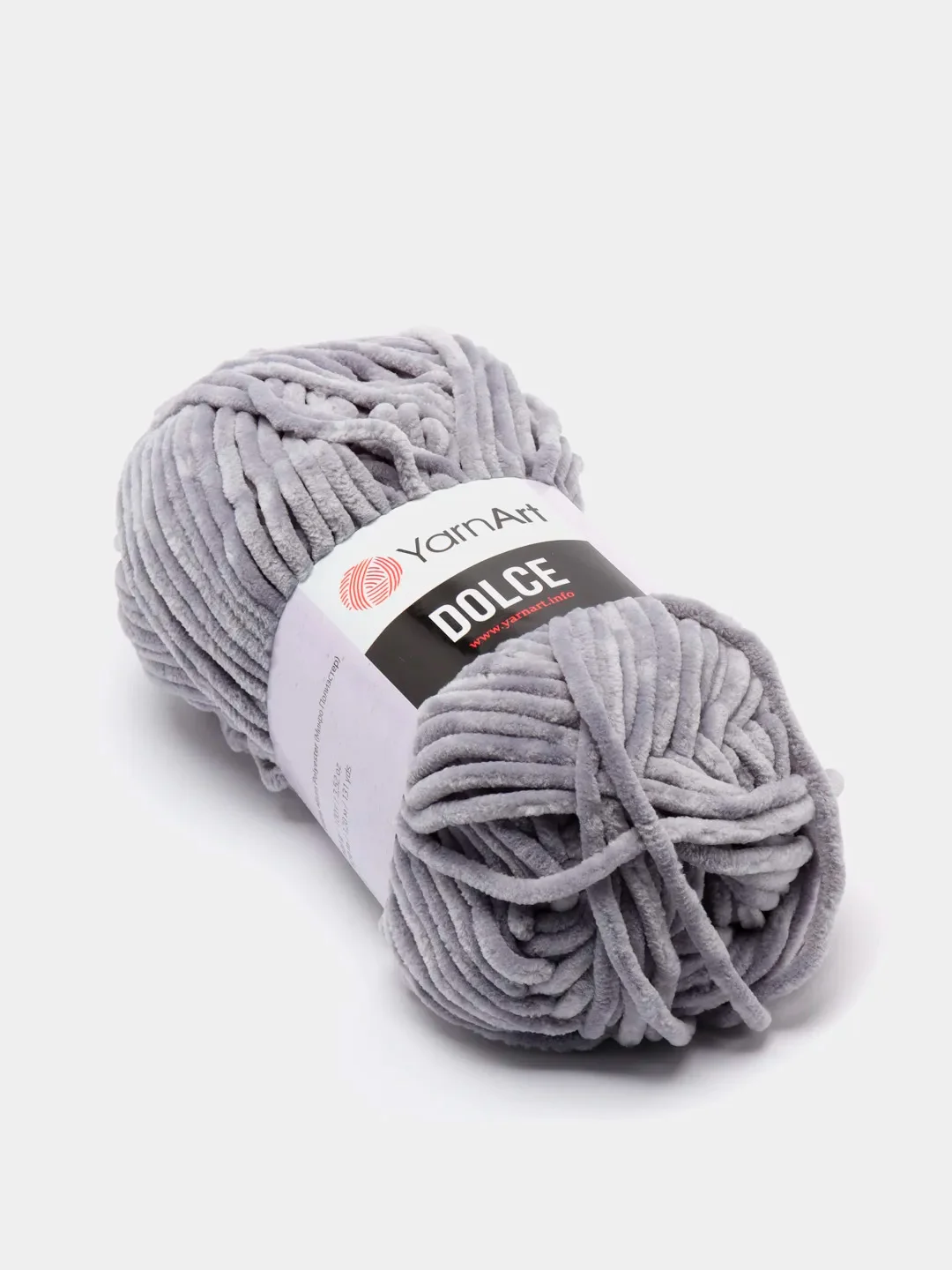 Серый меланж пряжа Плюшевая YarnArt Dolce 100% Микрополиэстер 100г 120м (Велюровая ЯрнАрт Долче)