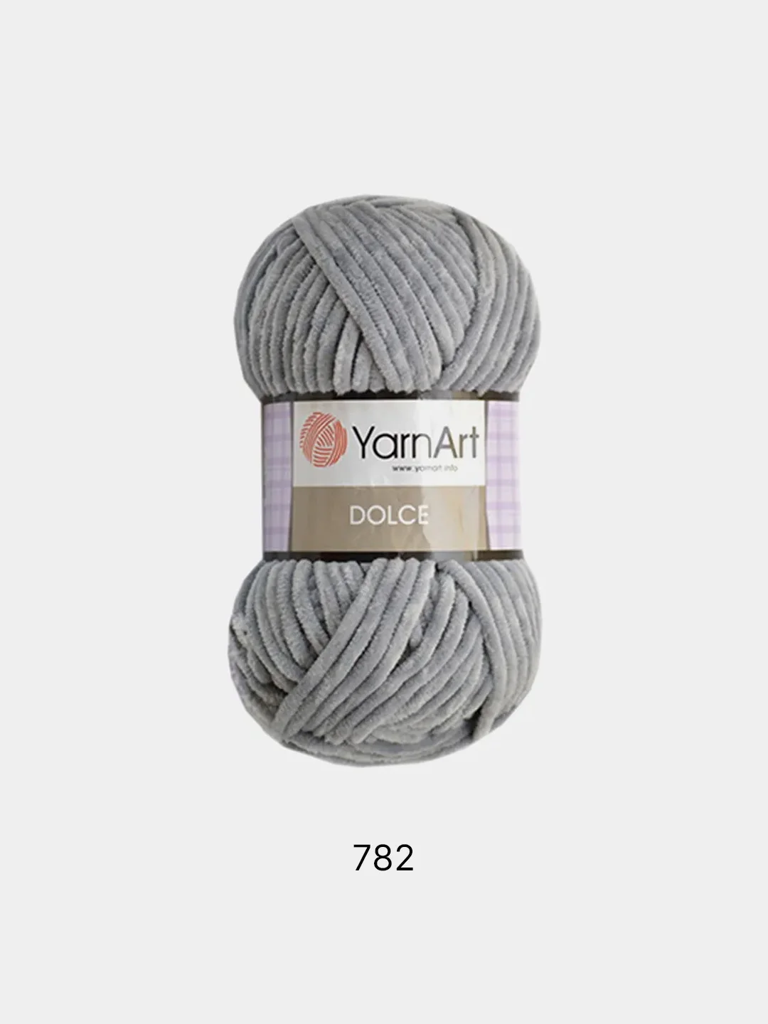 Серый меланж пряжа Плюшевая YarnArt Dolce 100% Микрополиэстер 100г 120м (Велюровая ЯрнАрт Долче)
