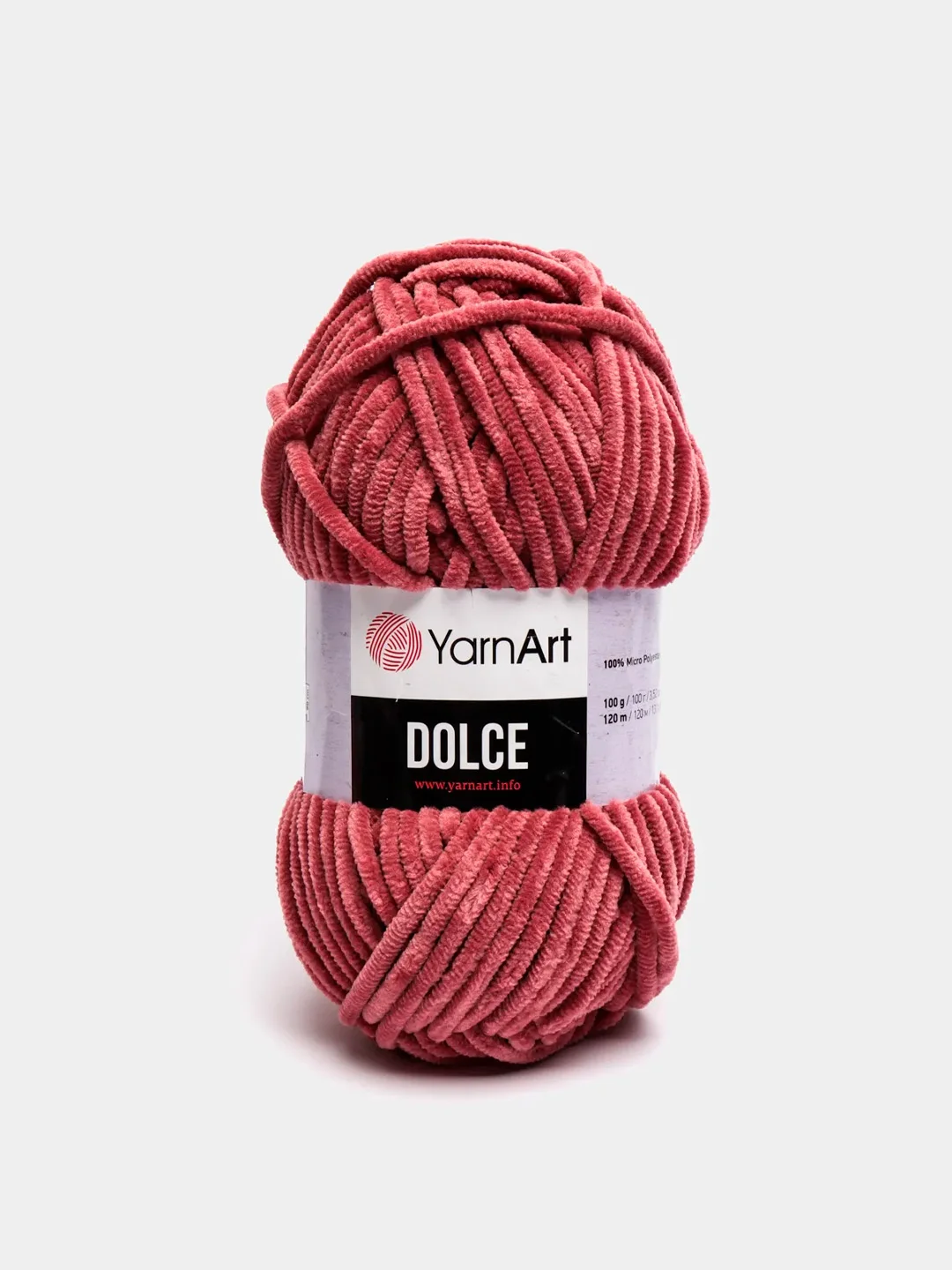 Коралловый пряжа Плюшевая YarnArt Dolce 100% Микрополиэстер 100г 120м (Велюровая ЯрнАрт Долче)