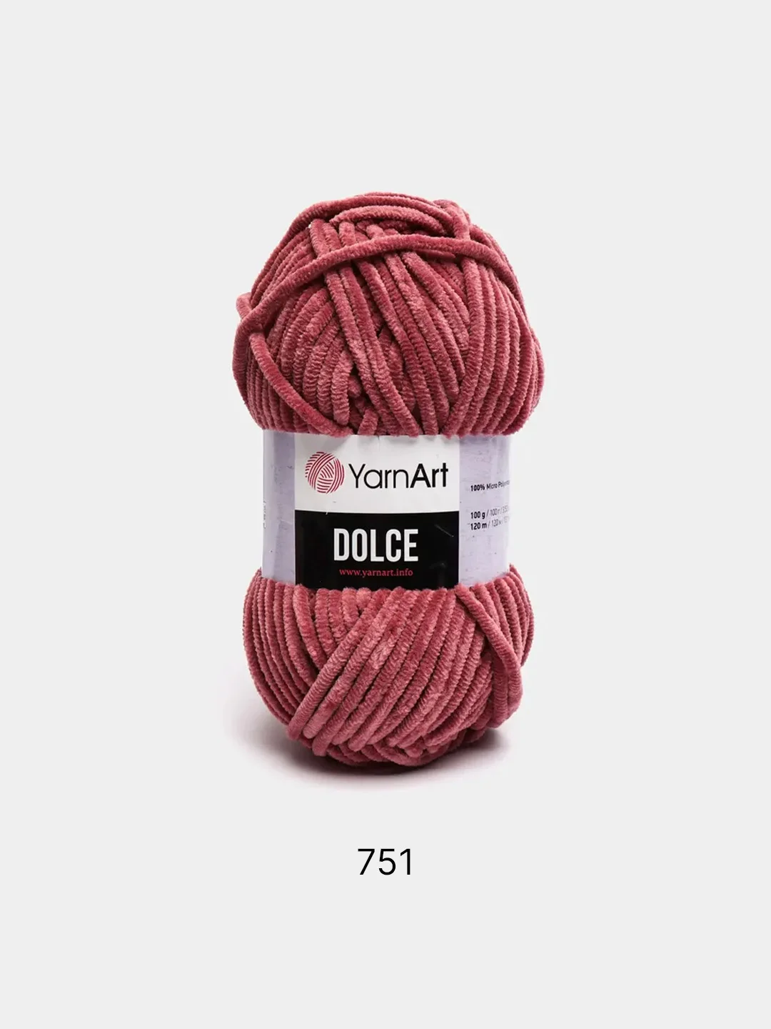Коралловый пряжа Плюшевая YarnArt Dolce 100% Микрополиэстер 100г 120м (Велюровая ЯрнАрт Долче)