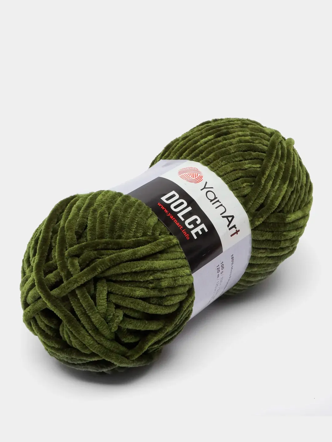 Оливковый пряжа Плюшевая YarnArt Dolce 100% Микрополиэстер 100г 120м (Велюровая ЯрнАрт Долче)