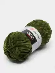 Оливковый пряжа Плюшевая YarnArt Dolce 100% Микрополиэстер 100г 120м (Велюровая ЯрнАрт Долче)