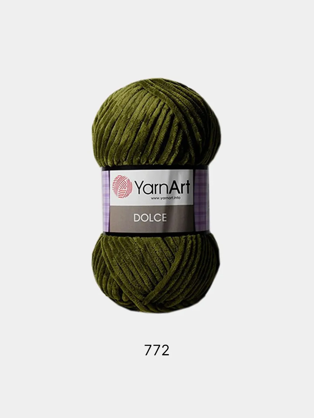Оливковый пряжа Плюшевая YarnArt Dolce 100% Микрополиэстер 100г 120м (Велюровая ЯрнАрт Долче)
