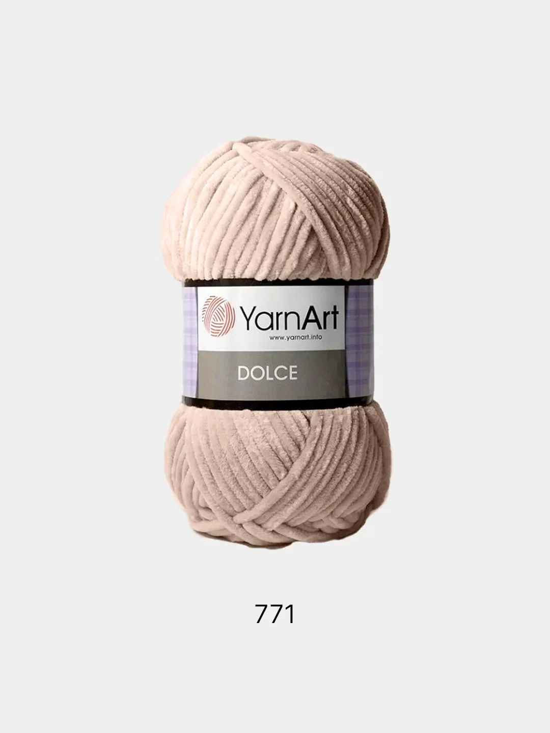 Бежевый пряжа Плюшевая YarnArt Dolce 100% Микрополиэстер 100г 120м (Велюровая ЯрнАрт Долче)