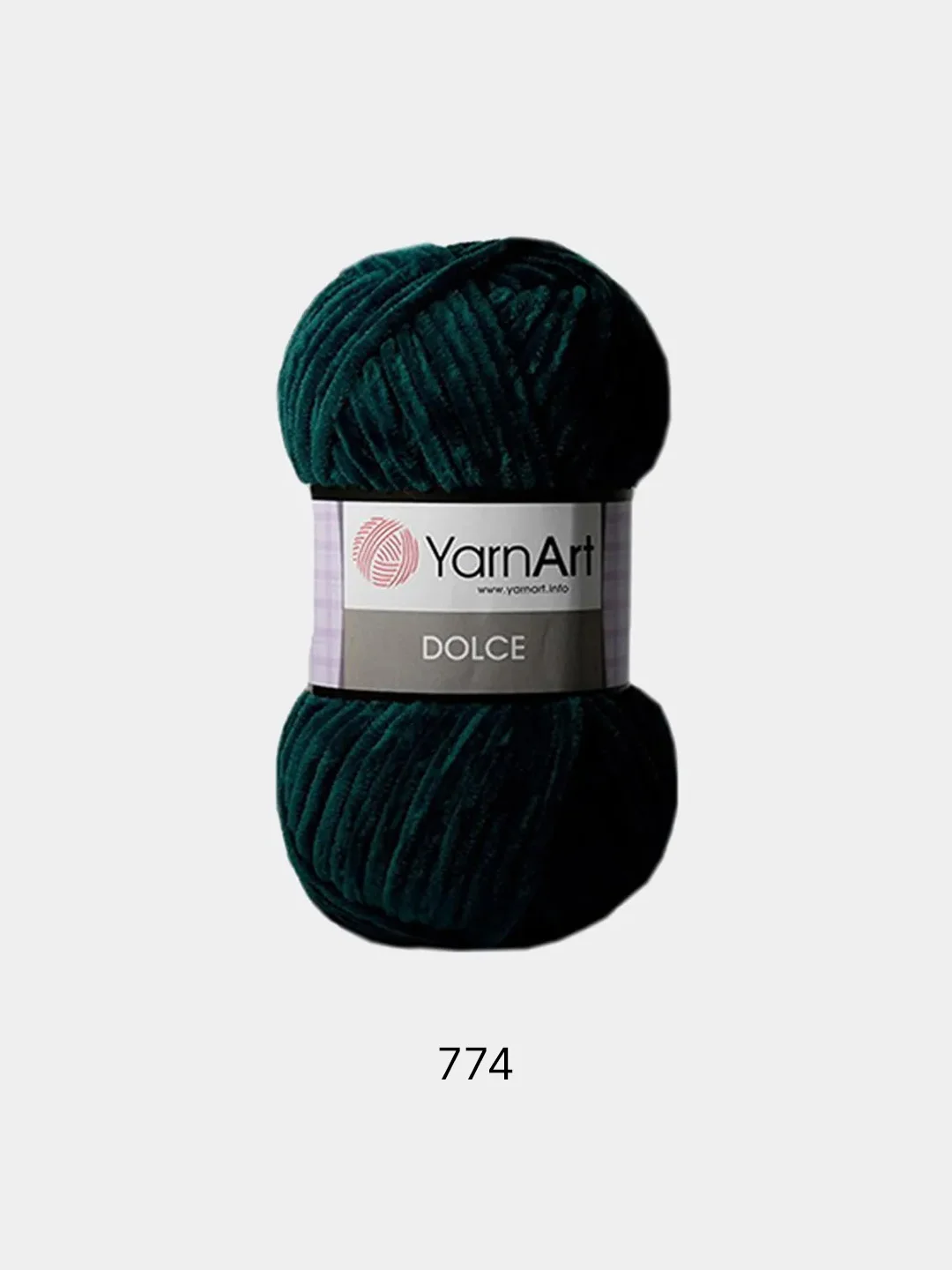 Зеленый пряжа Плюшевая YarnArt Dolce 100% Микрополиэстер 100г 120м (Велюровая ЯрнАрт Долче)