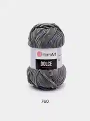 Серый пряжа Плюшевая YarnArt Dolce 100% Микрополиэстер 100г 120м (Велюровая ЯрнАрт Долче)