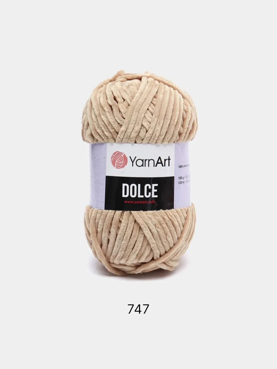 Песочный хаки пряжа Плюшевая YarnArt Dolce 100% Микрополиэстер 100г 120м (Велюровая ЯрнАрт Долче)