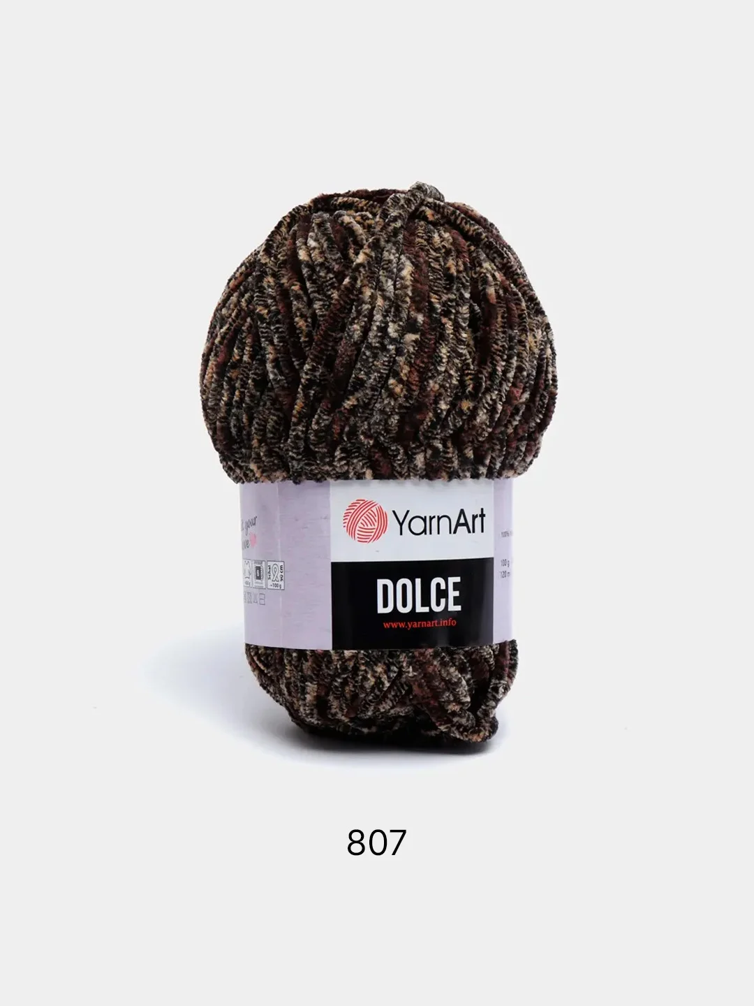 Светло-коричневый пряжа Плюшевая YarnArt Dolce 100% Микрополиэстер 100г 120м (Велюровая ЯрнАрт Долче)