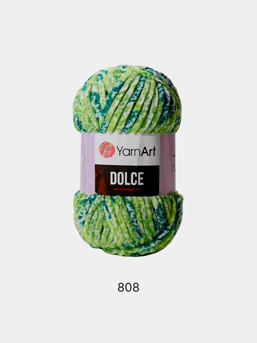 Лесной зеленый пряжа Плюшевая YarnArt Dolce 100% Микрополиэстер 100г 120м (Велюровая ЯрнАрт Долче)