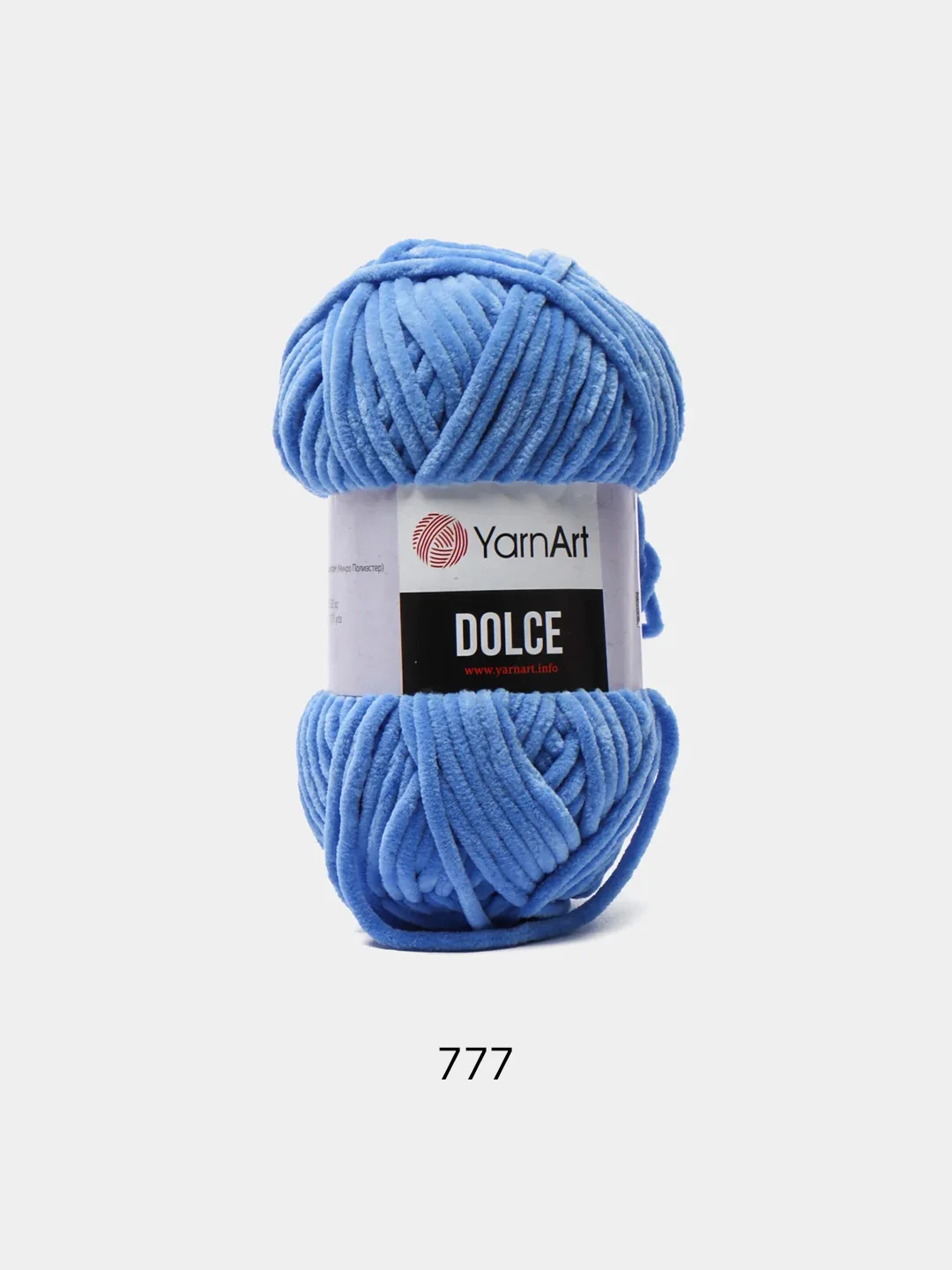 Голубой пряжа Плюшевая YarnArt Dolce 100% Микрополиэстер 100г 120м (Велюровая ЯрнАрт Долче)