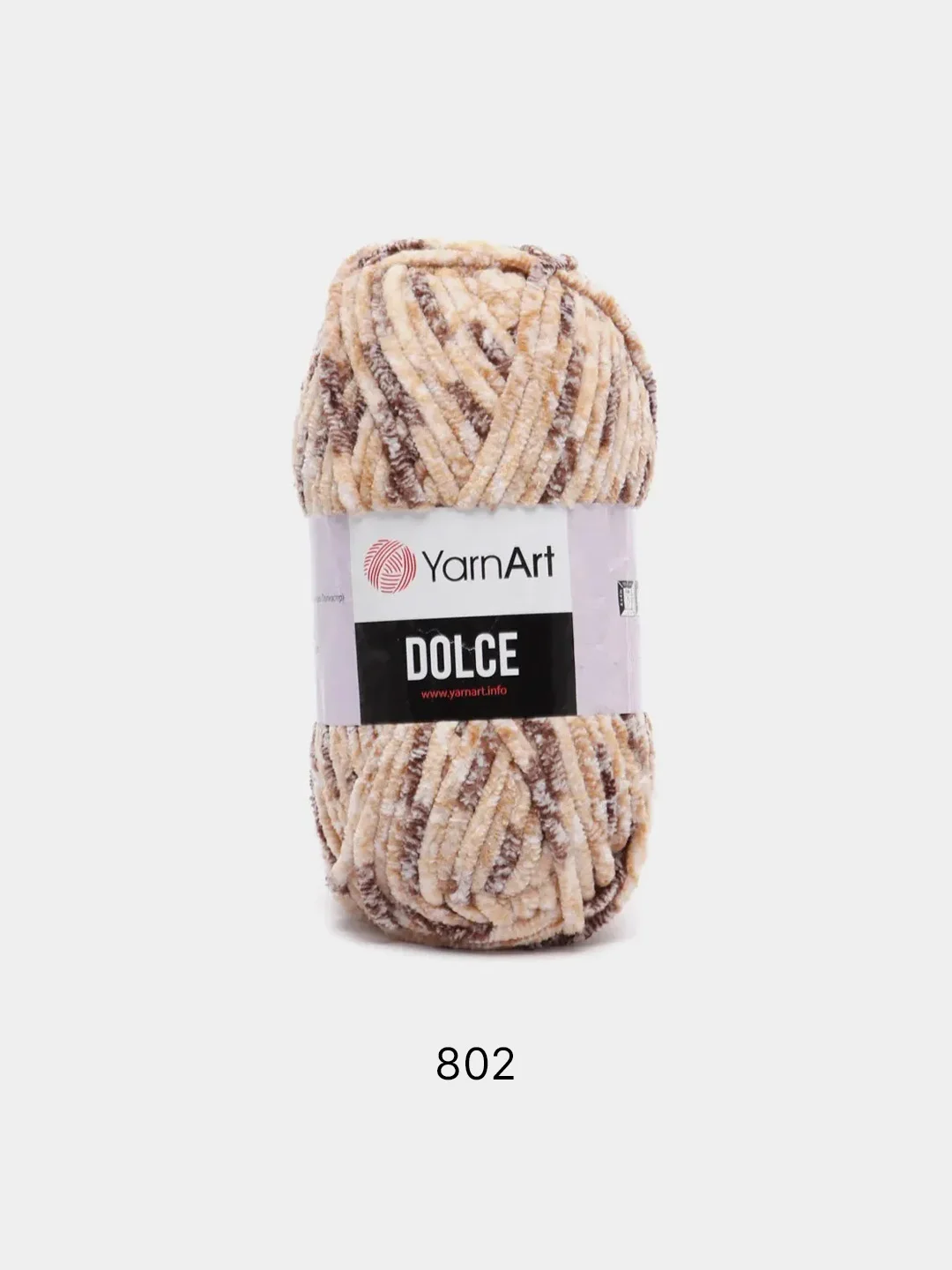 Светло-бежевый пряжа Плюшевая YarnArt Dolce 100% Микрополиэстер 100г 120м (Велюровая ЯрнАрт Долче)