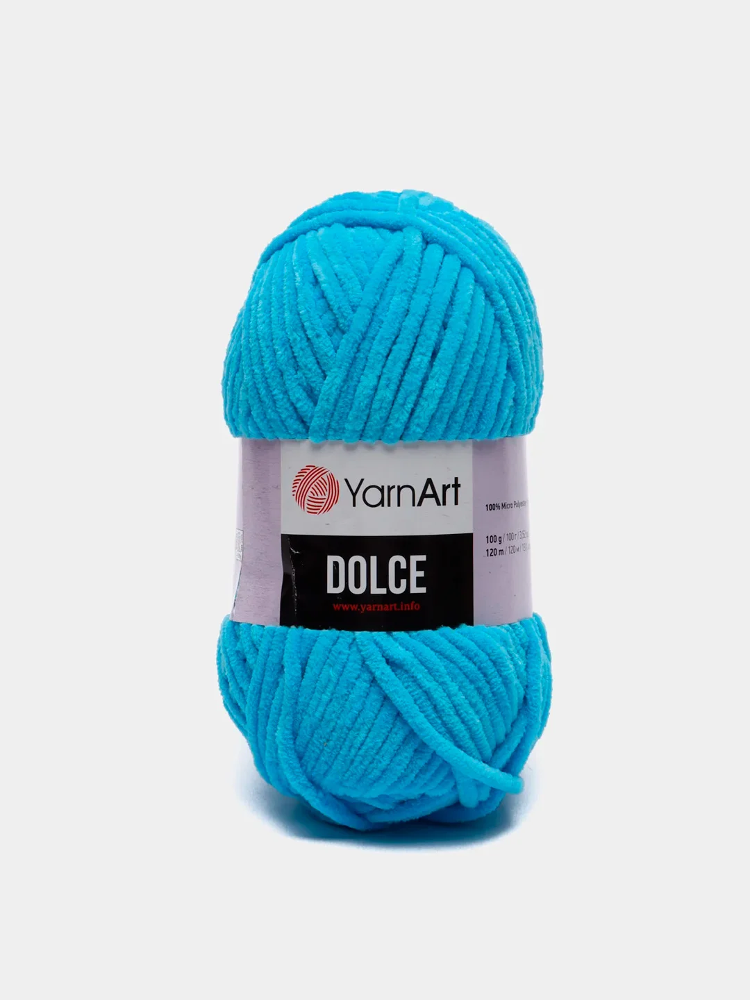 Лазурный пряжа Плюшевая YarnArt Dolce 100% Микрополиэстер 100г 120м (Велюровая ЯрнАрт Долче)