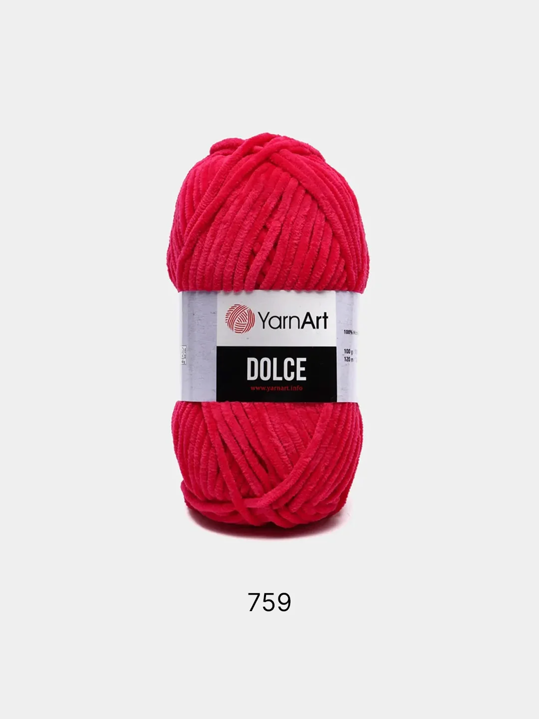 Алый пряжа Плюшевая YarnArt Dolce 100% Микрополиэстер 100г 120м (Велюровая ЯрнАрт Долче)
