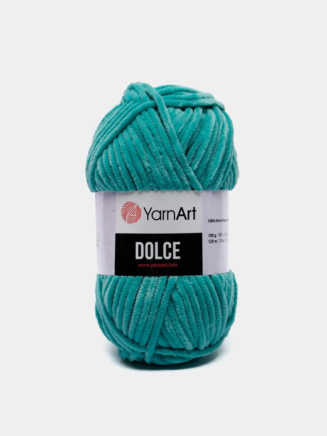 Тёмно-бирюзовый пряжа Плюшевая YarnArt Dolce 100% Микрополиэстер 100г 120м (Велюровая ЯрнАрт Долче)