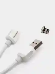 Белый кабель lightning и коннектор Borofone BX57 для зарядки, магнитный, 1 м