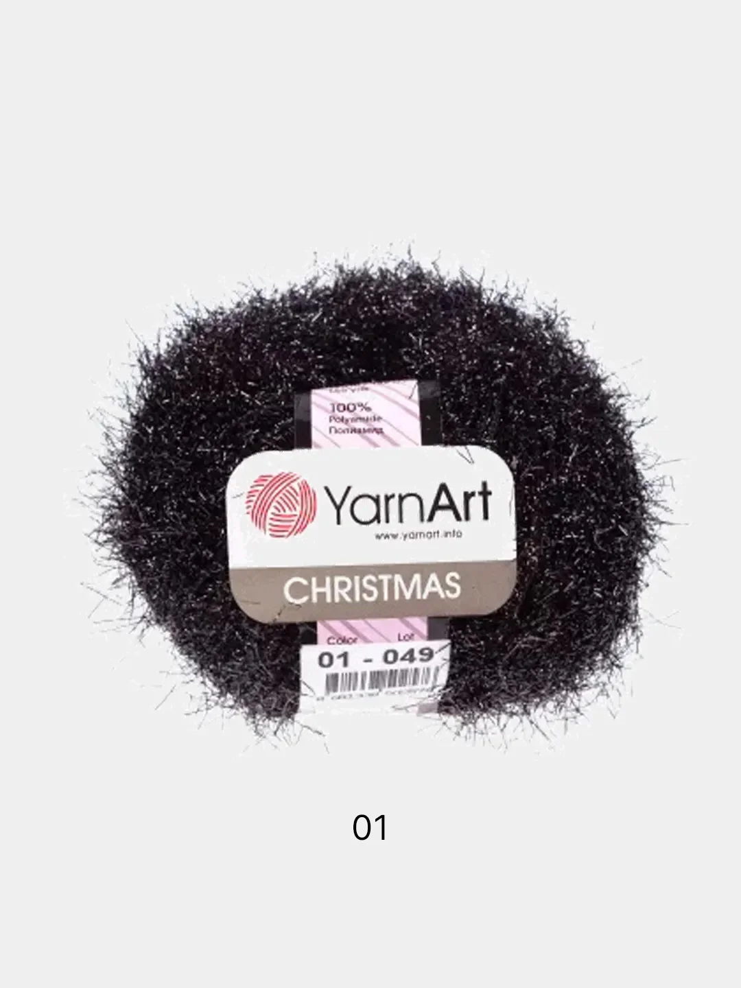 Черный пряжа YarnArt Christmas 100% Полиамид 50г 142м
