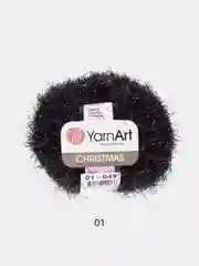 Черный пряжа YarnArt Christmas 100% Полиамид 50г 142м