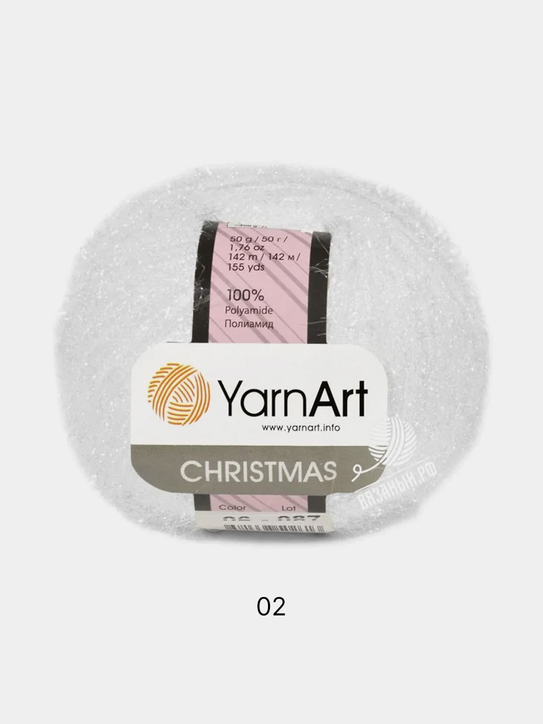 Белый пряжа YarnArt Christmas 100% Полиамид 50г 142м
