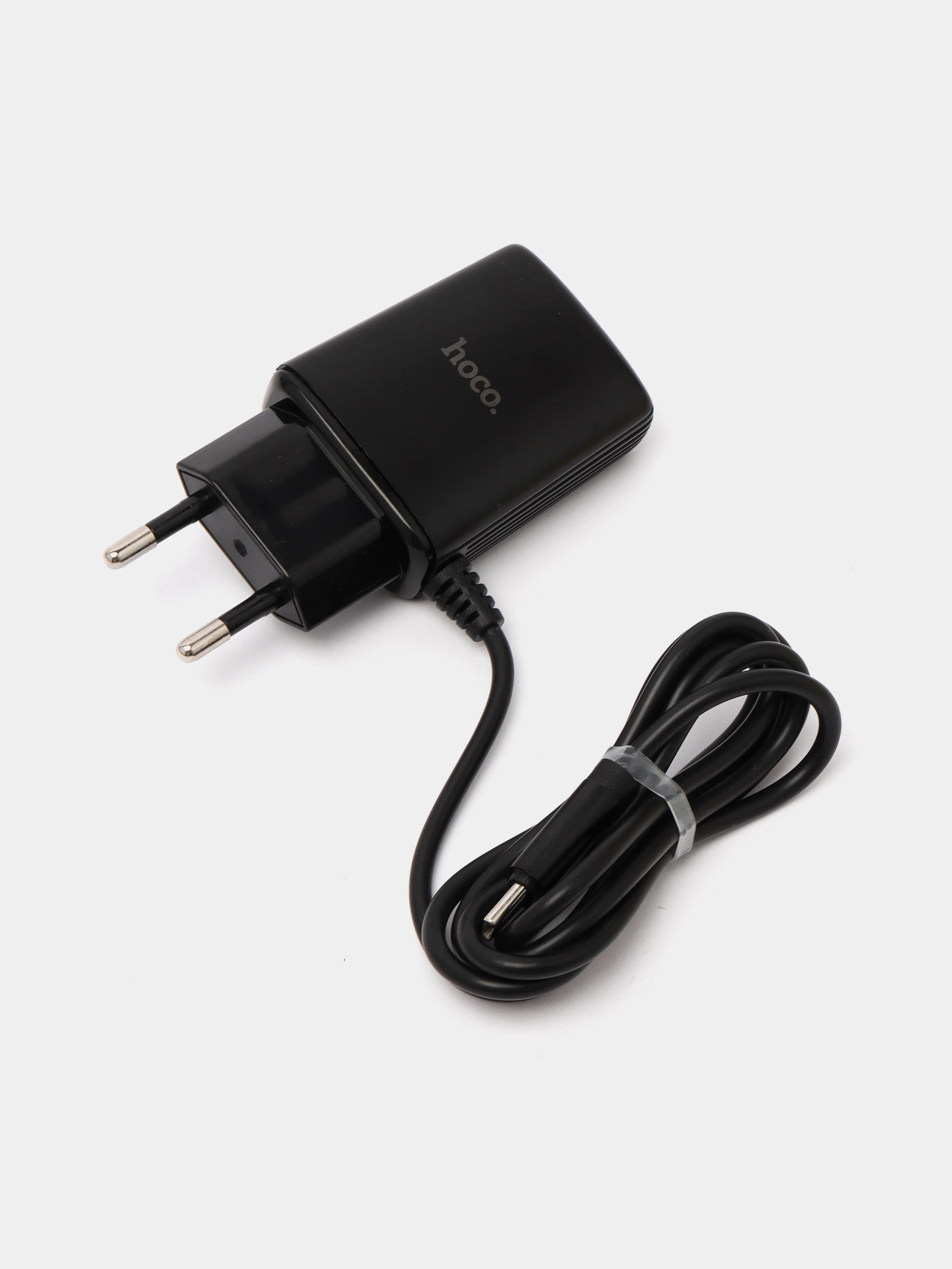 Черный сетевое зарядное устройство HOCO C82A + кабель Type-C/Lightning, 2 USB, 1 м, 2.4A