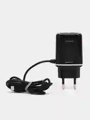 Черный сетевое зарядное устройство BOROFONE BA50A, ккабель Type-C, 2 USB, 2.1 A