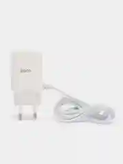 Белый сетевое зарядное устройство HOCO C82A + кабель Type-C/Lightning, 2 USB, 1 м, 2.4A