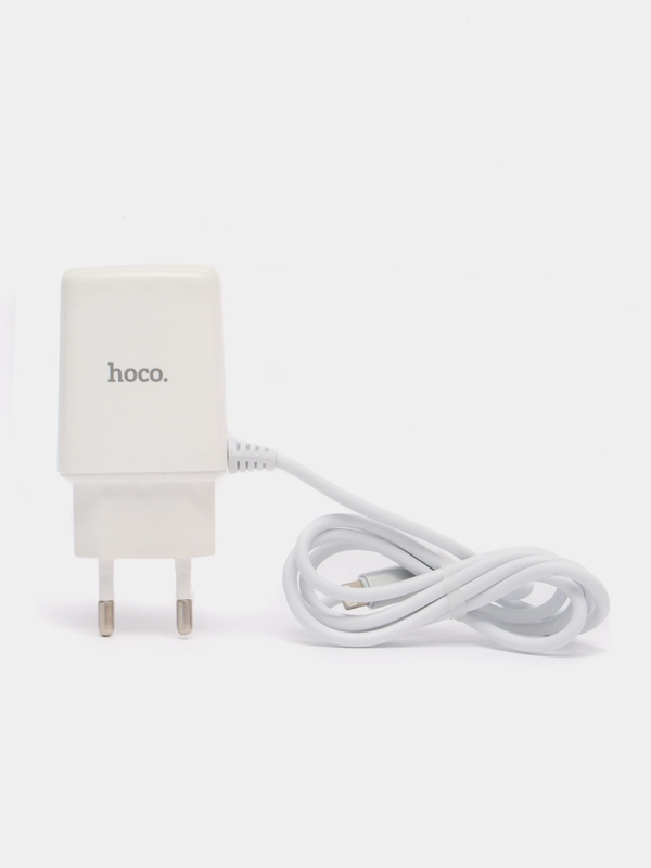 Сетевое зарядное устройство HOCO C82A + кабель Type-C/Lightning, 2 USB, 1 м, 2.4A