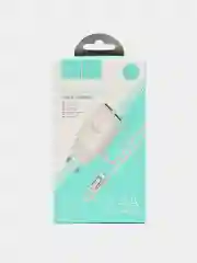 Белый сетевое зарядное устройство HOCO C82A + кабель Type-C/Lightning, 2 USB, 1 м, 2.4A
