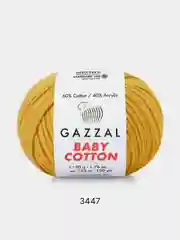 Желтый пряжа Gazzal Baby Cotton 40% акрил 60% хлопок 50 г 165 м