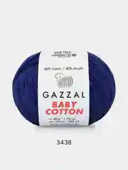 Синий пряжа Gazzal Baby Cotton 40% акрил 60% хлопок 50 г 165 м